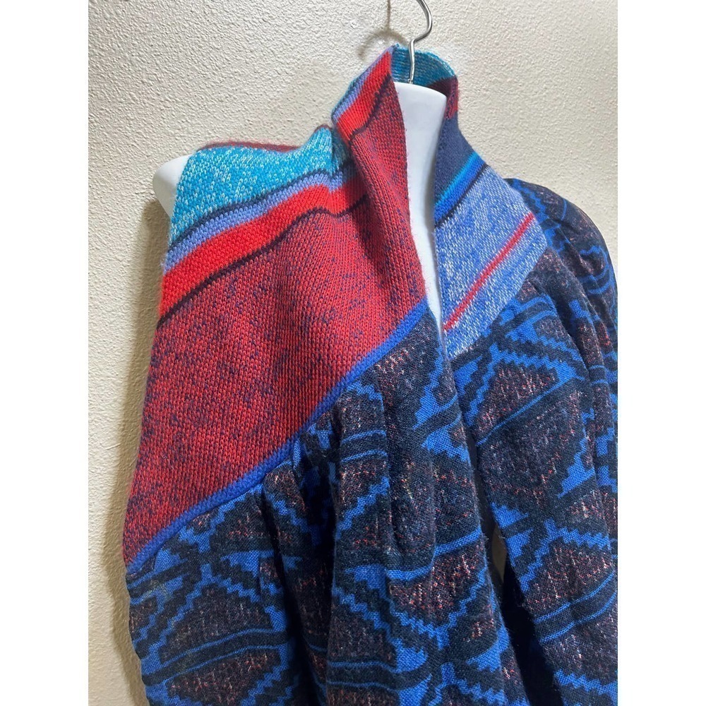 Womens Boho Infinity Scarf 21.5x30 Knit Multi Pattern Print Indie Hippie Cottage - Picture 2 of 6